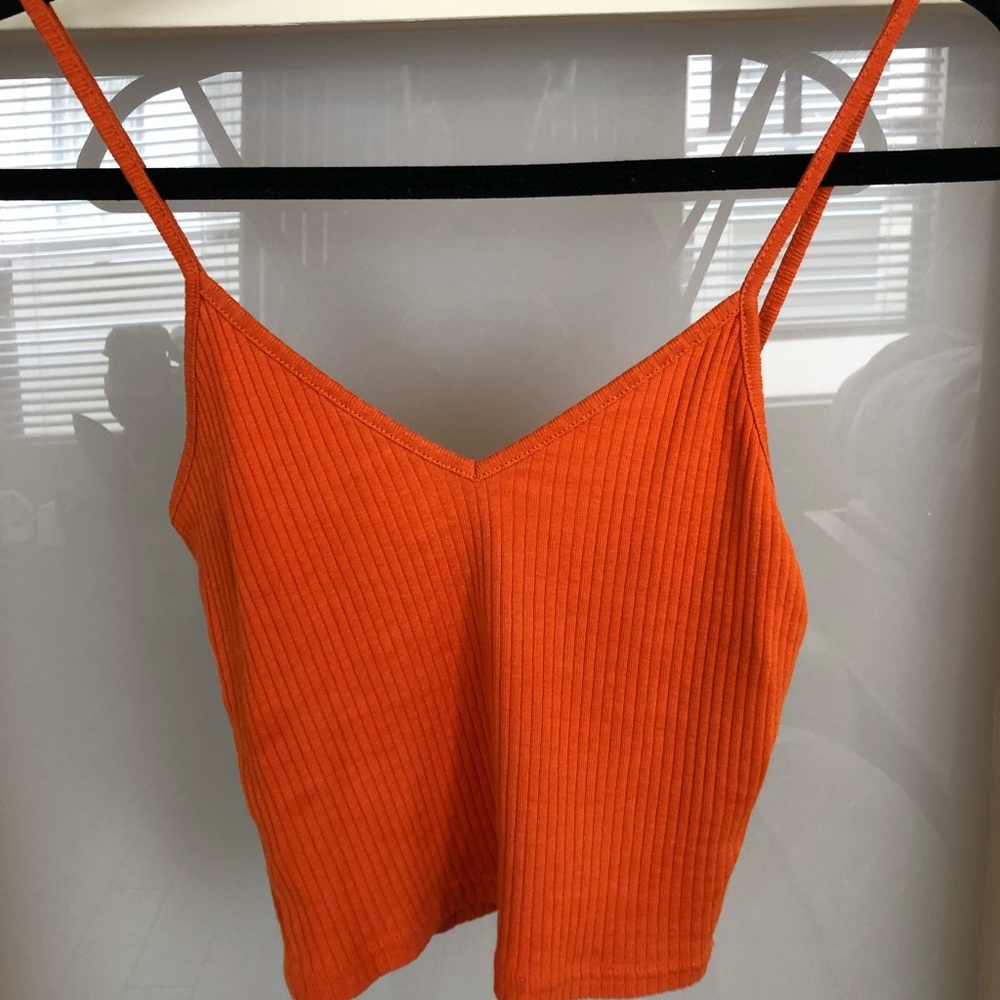Cropped ribbed orange tank - would fit an 0-4